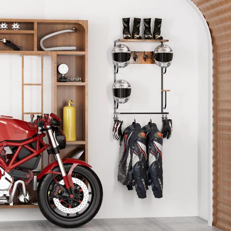 Rak Gantungan Helm Kayu untuk  - Motorcycle Gear Display Rack ulasan dan harga