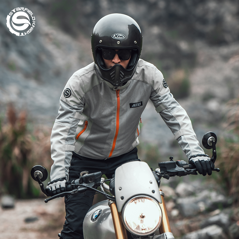 Jaket Motor SFK Abu-abu Putih  - Motorcycle Gear White ulasan dan harga