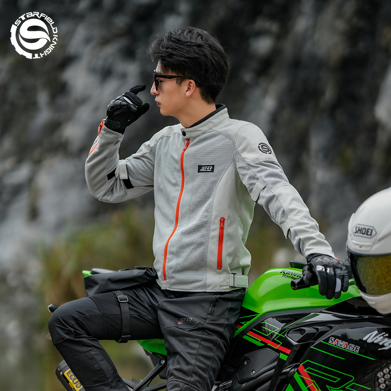 Jaket Motor SFK Abu-abu Putih  - Motorcycle Gear White ulasan dan harga