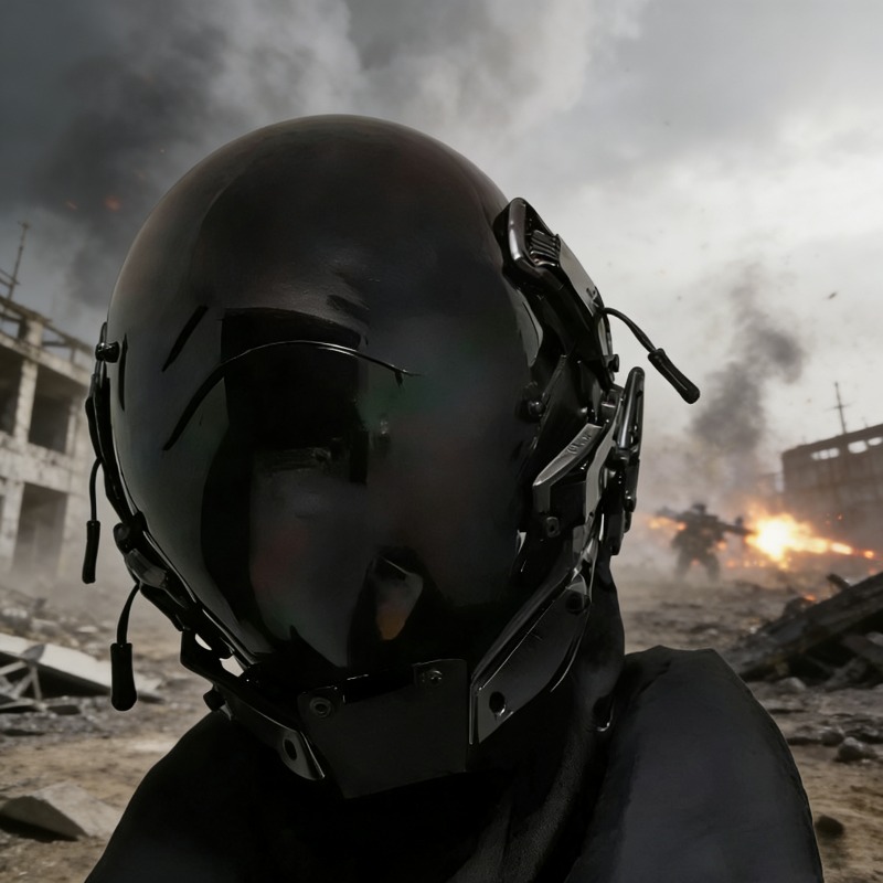 Topeng helm cyberpunk bergaya  - Helmet Full Face ulasan dan harga