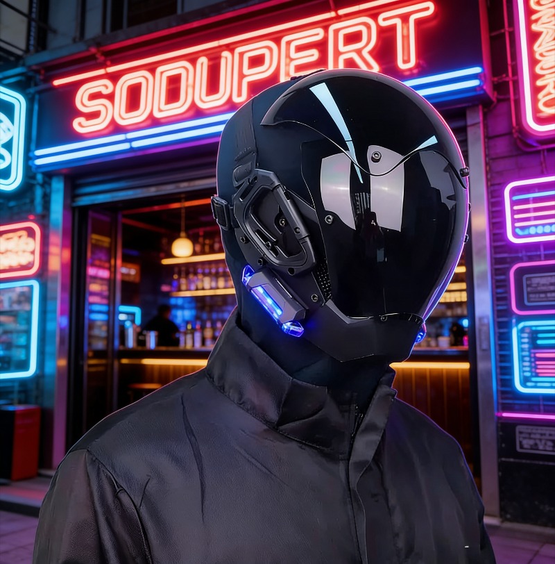 Topeng helm cyberpunk bergaya  - Helmet Full Face ulasan dan harga