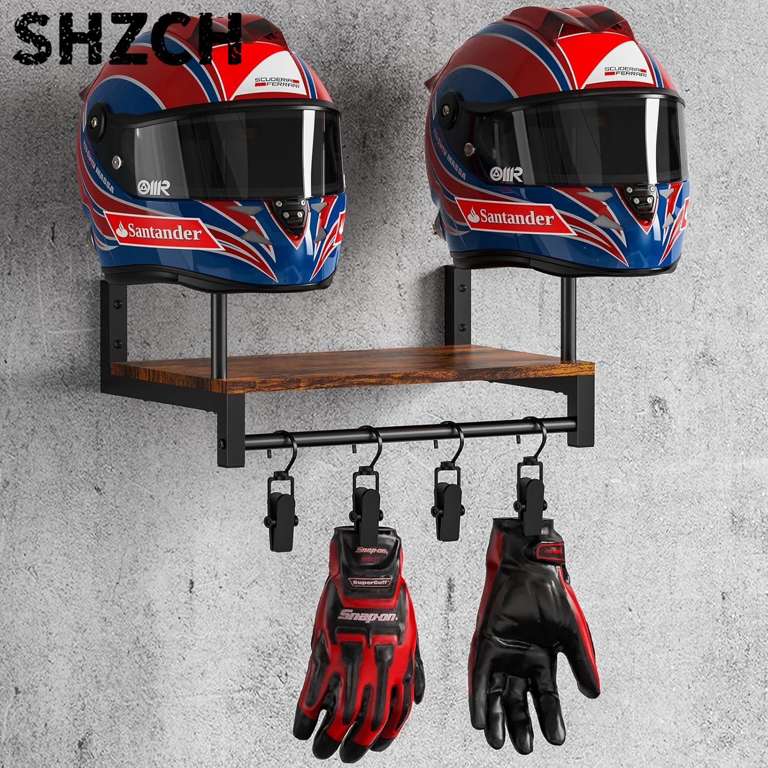 Rak Helm Motor Ganda, Dudukan  - Motorcycle Gear Display Rack ulasan dan harga